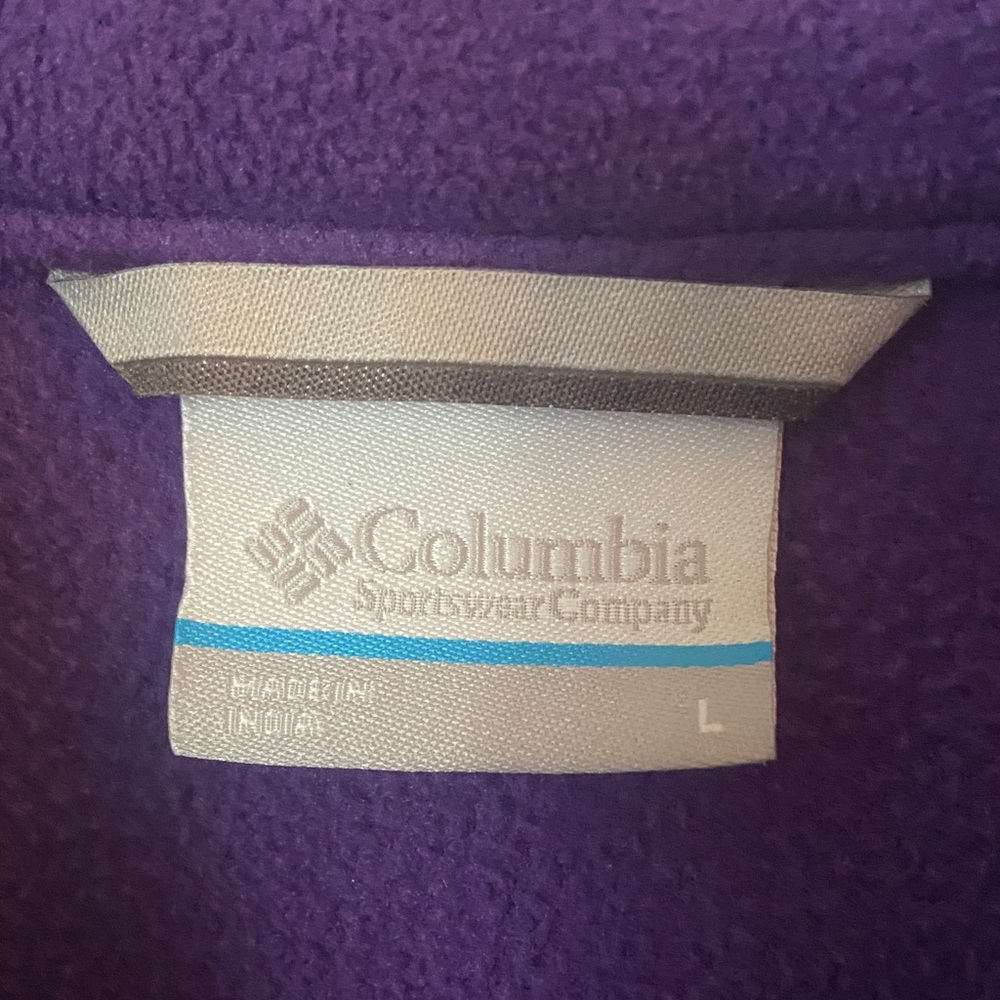 Columbia Purple and Black Full-Zip Fleece Jacket with Orange Paw Logo - Picture 2 of 5